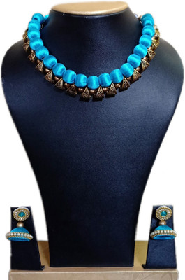 

Maahi Silk Dori Jewel Set(Blue)
