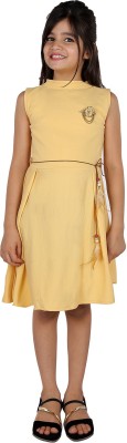 FabTag  - DELHIITE Girls Mini/Short Casual Dress(Beige, Sleeveless)