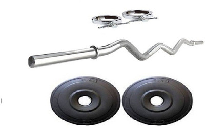 

FACTO POWER 3 Feet Curl Rod (21 mm), Rod Locks & 4 Kg. (2 Kg x 2) Weight Plates Gym & Fitness Kit