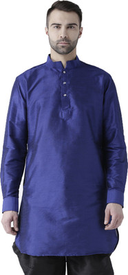 DEYANN Men Solid Pathani Kurta(Blue)