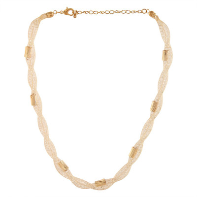 

JouelArts JouelArts White Crystal American Diamond Necklace Crystal Gold-plated Plated Crystal, Alloy Necklace