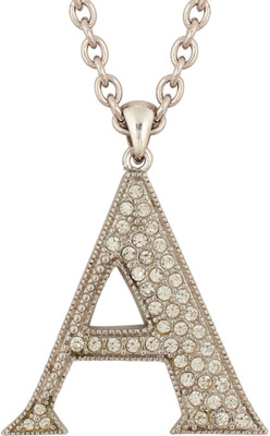 

Muchmore Fashion Jewellery Unique Alphabet 'S' Letter Long Fashion Pendant Chain for Women's Silver Plated Alloy Necklace