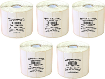 

Sevensoft Developers 75X25MM Barcode Label Set of 5 Self-adhesive Paper Label(White)