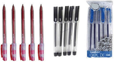 NATARAJ NATARAJ GELIX BLUE + BLACK + RED GEL PEN Gel Pen(Pack of 100)