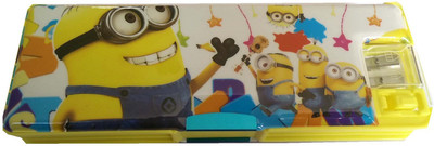 

kaykon Minnions Pencil Box For Kids High Quality Return Birthday Gift Cartoon Character Art Artificial Leather Pencil Box(Set of 1, Multicolor)