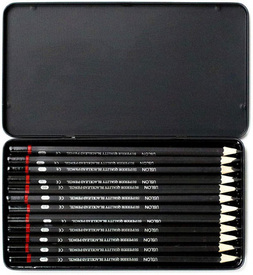 

SYGA Professional Sketch and Drawing pencils, Art Pencil Box Contains 12 Pieces Pencil(Black)
