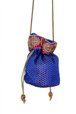 

Craft Trade Blue chekered Potli Potli(Blue)