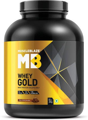 

Muscle Blaze MB Whey Gold 100% Whey Isolate Whey Protein(2 kg, Rich Milk Chocolate)