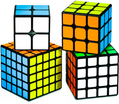 

D ETERNAL Rubiks cube 2x2 3x3 4x4 5x5 rubix cube high speed stickerless magic rubic cube Brainstorming Puzzle Cube combo Game Toy(4 Pieces)