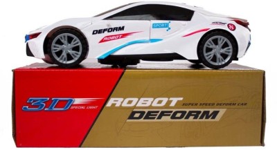 

nvcollections Super Speed Deformation Transformer Robot Car With 3D Special Light for kids(White)