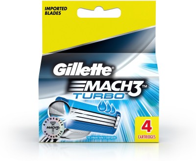 Gillette Mach 3 Turbo Cartridges  (Pack of 4)