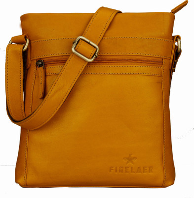 

FINELAER Women Casual Yellow Genuine Leather Satchel