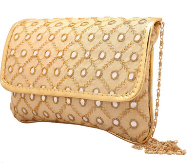 

Craft Trade Girls Evening/Party Beige Banana Fibre Sling Bag