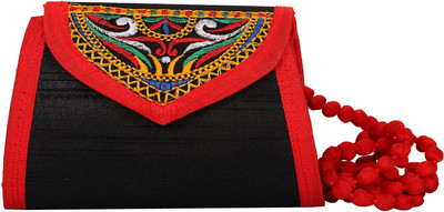 

Craft Trade Women Evening/Party Black Cotton Sling Bag