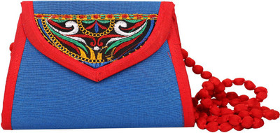

Craft Trade Women Evening/Party Blue, Multicolor Cotton Sling Bag