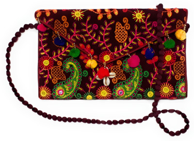 

Unique Fashion Women Casual, Formal, Evening/Party Maroon, Multicolor Velvet Sling Bag