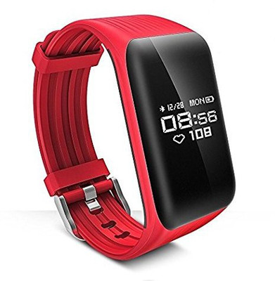 

Zahuu Fitness Tracker Watch IP68 Waterproof Activity Wireless Smart Bracelet Band(Cherry Red Strap, Size : Free)
