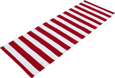

Ryan Premium Stripes Cotton Yoga/Exercise Mat Red, White 3 mm Yoga Mat