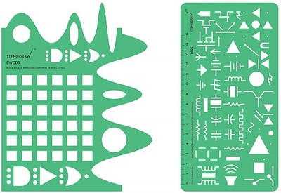 

STENODRAW ECBW Combo Pack - Electrical/Electronic Component Drawing Stencil (ECDS) + Block Diagram Waveform Component Drawing Stencil (BWCDS) Stencil(Pack of 2, Transparent)