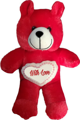 

Mofaro Red Love Teddy Bear With Heart - 28 cm(Red)