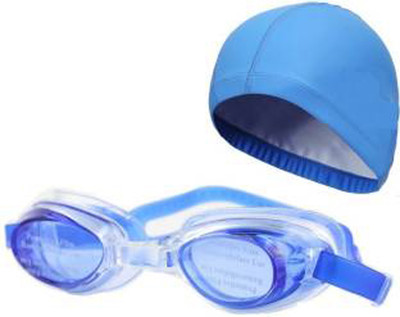 

RIGHTWAY BEST QUALITY SWIMMING CAP & GOGGLE Swimming Cap(Blue, Pack of 2)