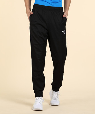 puma solid men's black track pants