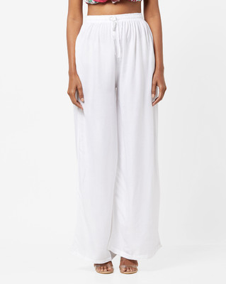 KGN FASHION Regular Fit Women White Trousers