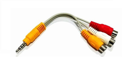 

Gadget-Wagon TV-out Cable 3.5 mm Stereo to 3 RCA Female for Camcorders, portable DVD players and Cameras(Multicolor, For TV, 0.15)