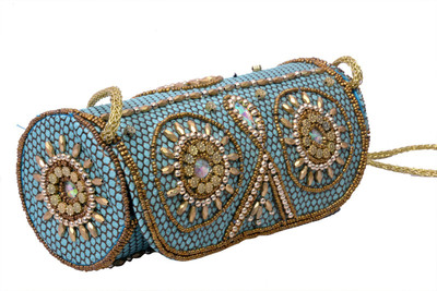 

Craft Trade Kundan Work Bangle Makeup Vanity Box(Blue)