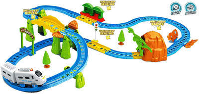 

Pacific Toys Kids Big Train with Flyover with Intelligent Sensing and Dialog with Light Effects, Multi Color(Multicolor)