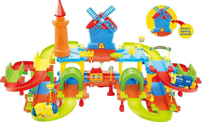

Pacific Toys Three Level Windmill Train Set with Bridges and Tunnels(Multicolor)