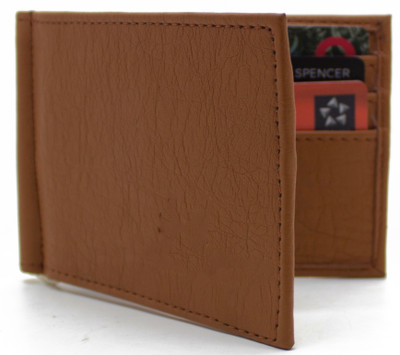 

MS Men Formal Brown Artificial Leather Money Clip(6 Card Slots)