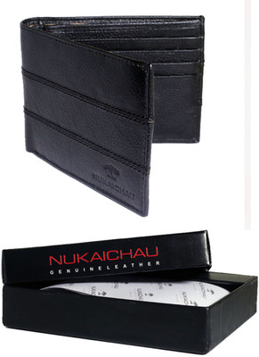 

Nukaichau Men Casual Black Genuine Leather Wallet(9 Card Slots)