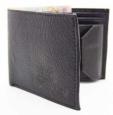 

MS Men Black Artificial Leather Wallet(10 Card Slots)