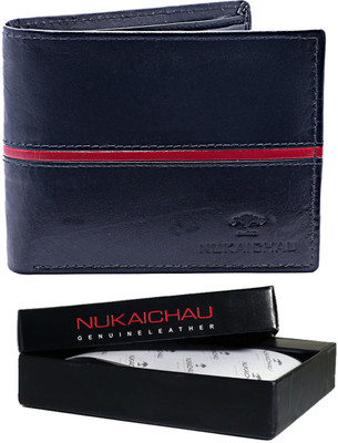 

Nukaichau Men Casual Black Genuine Leather Wallet(9 Card Slots), Red