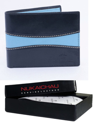 

Nukaichau Men Casual Blue Genuine Leather Wallet(9 Card Slots)
