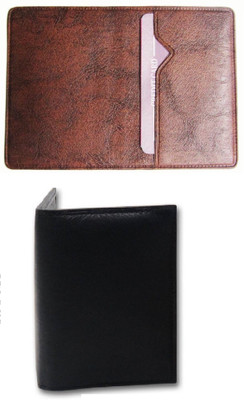

FERRET Men Casual Brown Artificial Leather, Genuine Leather Card Holder(10 Card Slots), Black;brown