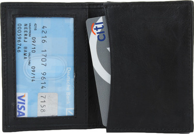 

Jvoutfits Men Black Genuine Leather Card Holder(3 Card Slots)