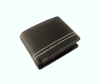 GMC Men Casual Black Genuine Leather Wallet(6 Card Slots), Yellow