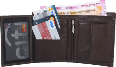 

JVoutfits Men Brown Genuine Leather Wallet(7 Card Slots)