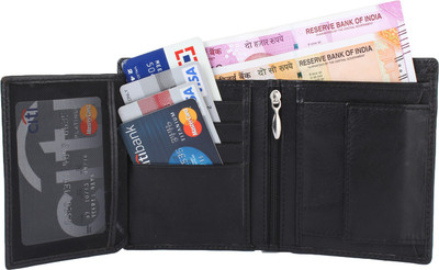 

JVoutfits Men Black Genuine Leather Wallet(7 Card Slots)