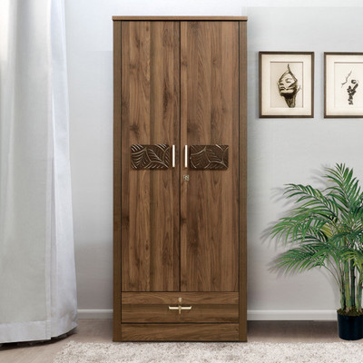 @home by Nilkamal Leaf Engineered Wood 2 Door Wardrobe(Finish Color - Wenge)