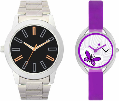 

VALENTIME VL01VT02 New Latest Stylish Designer Collection Leather Combo Couple Silver Metal bracelet Fancy Casual Best Offer Watch - For Men & Women