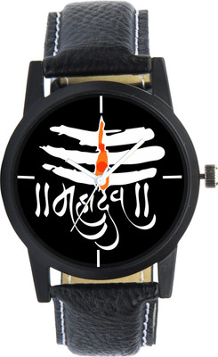 

SPINOZA A11B3 Black leather strap MAHADEV shiv lord watch for men and women Watch - For Boys & Girls