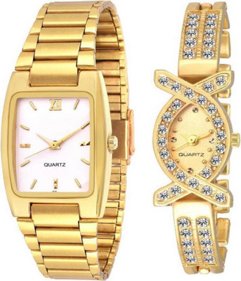 

Wanton W09-A01 golden new couple watch Hybrid Watch - For Couple