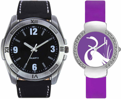 

VALENTIME VL34VT22 New Latest Stylish Designer Collection Leather Combo Couple Diamond Fancy Casual Best Offer Watch - For Men & Women