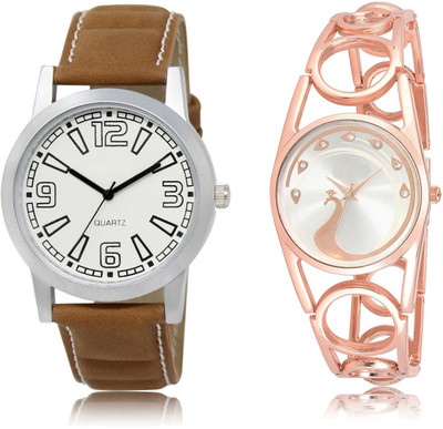 Talgo Latest Set of 2 Stylish Attractive Professional Designer Combo Analog Watch - For Men & Women