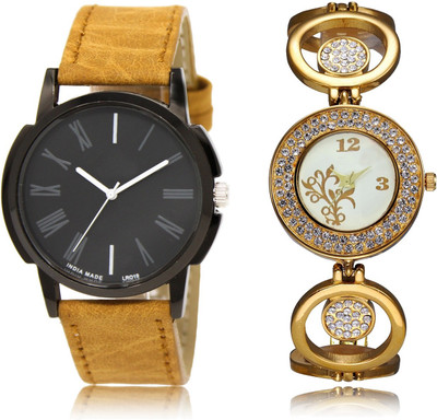 Talgo Latest Set of 2 Stylish Attractive Professional Designer Combo Analog Watch - For Men & Women