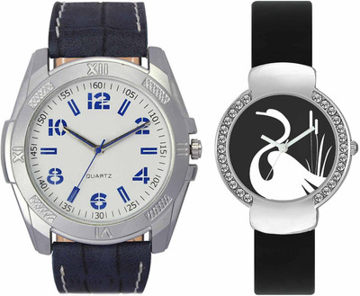 

VALENTIME VL24VT21 New Latest Stylish Designer Collection Leather Combo Couple Diamond Fancy Casual Best Offer Watch - For Men & Women