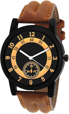 

SPINOZA A09B2 brown leather strap stylish attractive watch for men and women Watch - For Boys & Girls